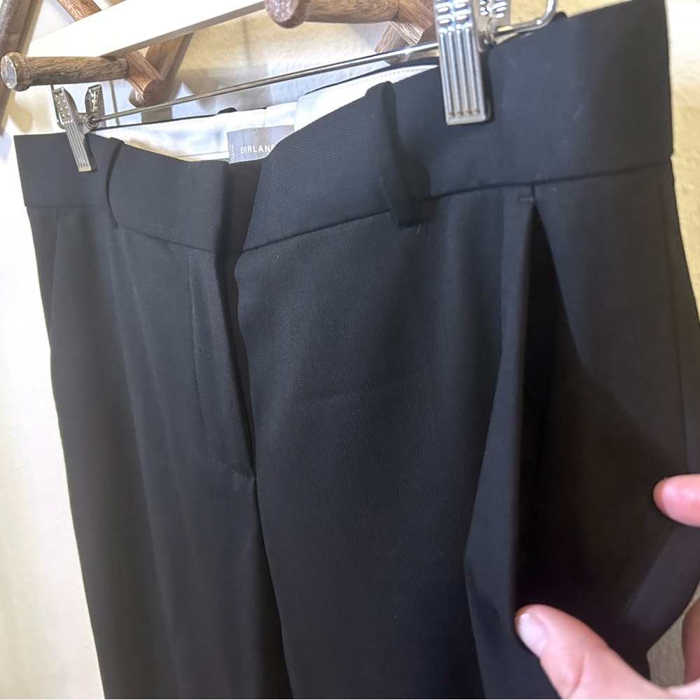 Everlane The Slim Wool Pant in Black size 10 high rise ankle length pleated - Picture 7 of 10